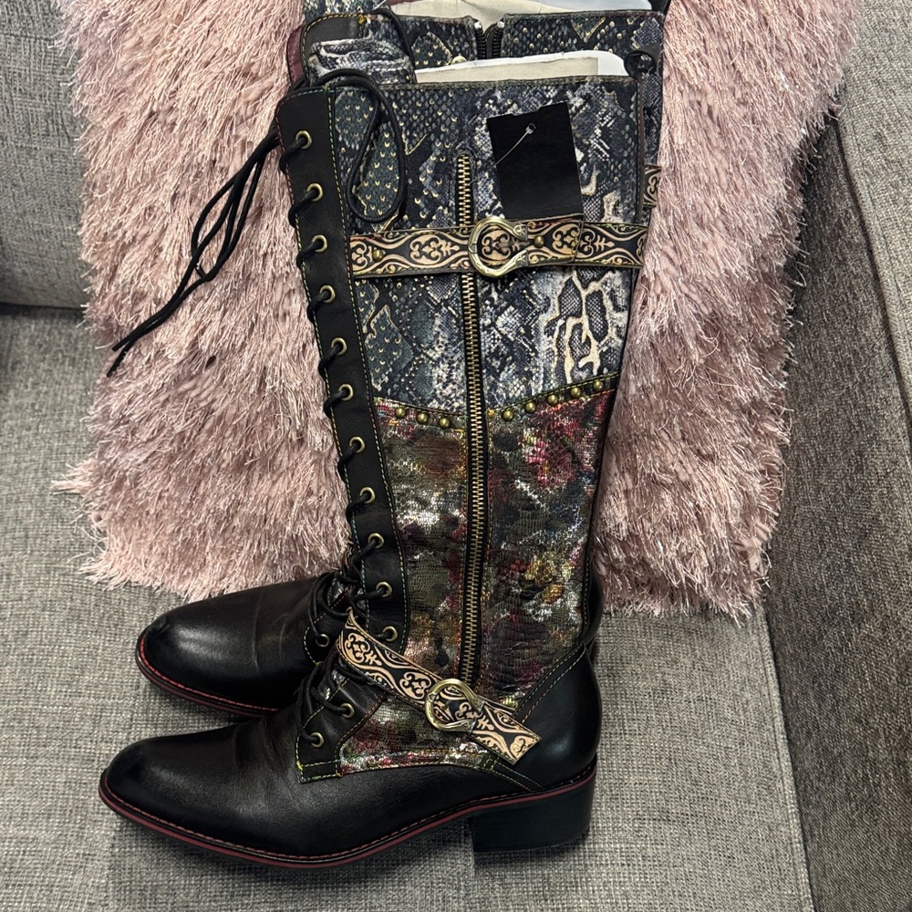 L’Artiste Tall Leather Boots Size 41 - Picture 7 of 7